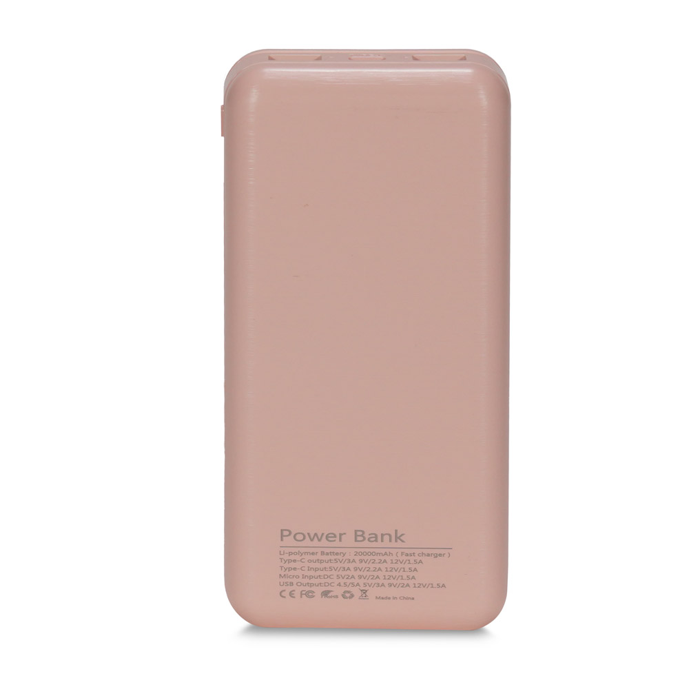 Повербанк Kraft KPB-2020FC 22.5 W 20000 mAh розовый с быстрой зарядкой