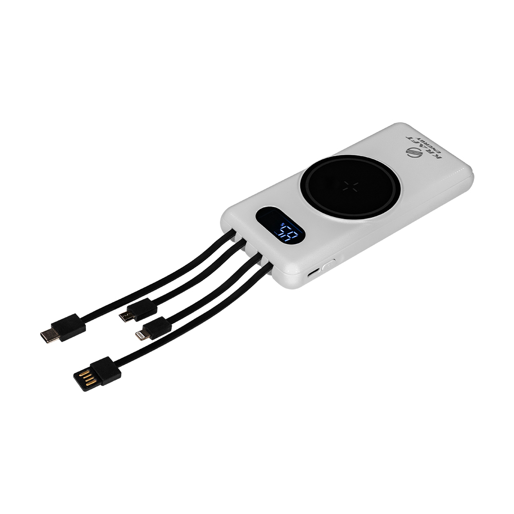 Повербанк Kraft KPB-1110 W 10000 mAh білий з бездротовою зарядкою