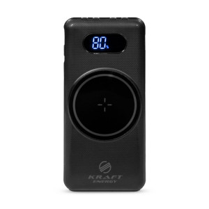Повербанк Kraft KPB-1110 W 10000 mAh чорний з бездротовою зарядкою