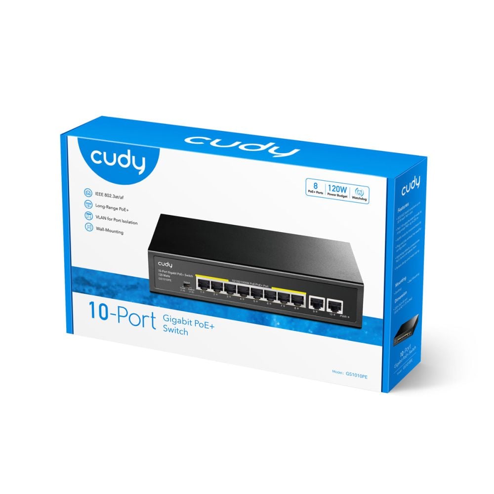 PoE-коммутатор 10-портовый неуправляемый Cudy GS1010PE 120W