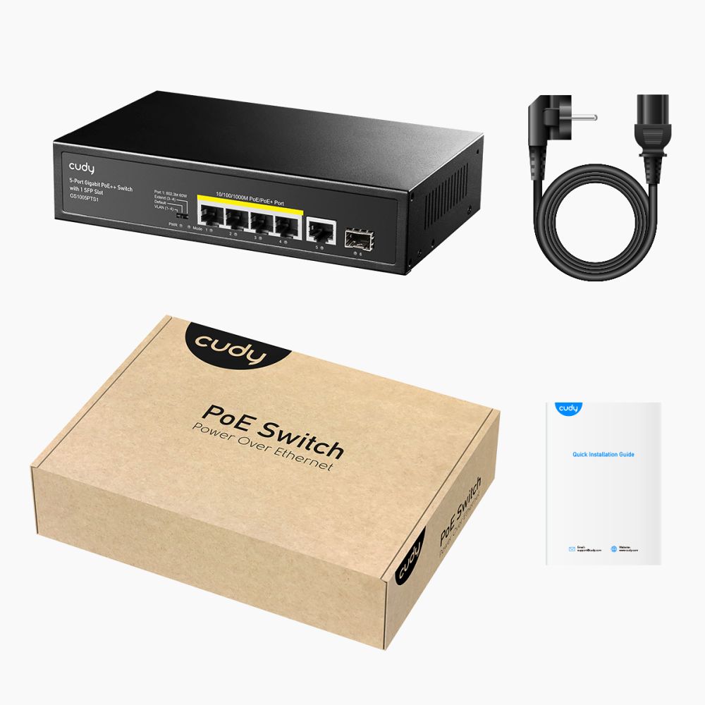 PoE-коммутатор 6-портовый неуправляемый Cudy GS1005PTS1 120W