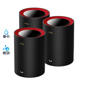 Маршрутизатор WiFi Mesh-система WiFi 6 2.5G Cudy M3000 Black (3-Pack) 3 штуки двухдиапазонные