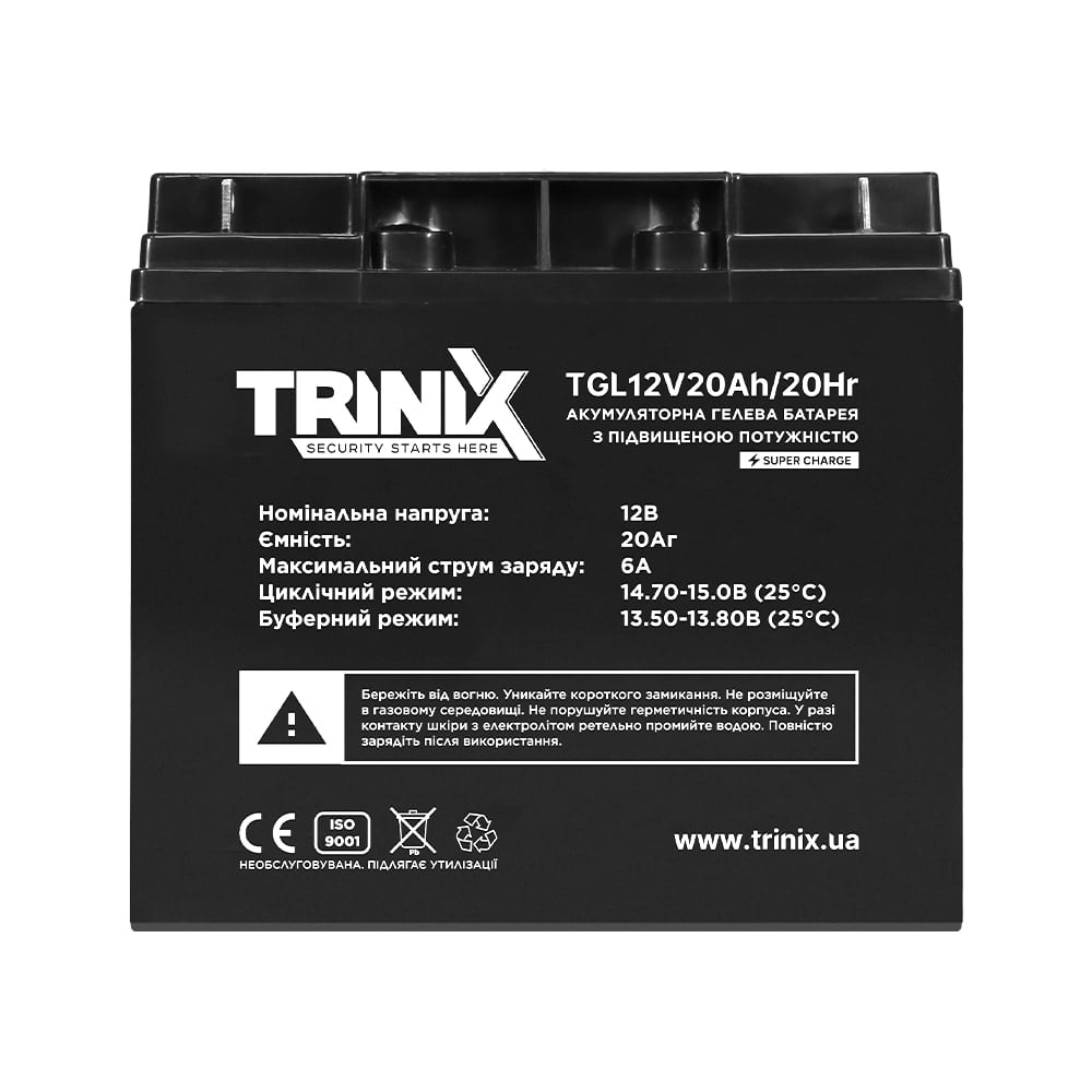 Аккумуляторная батарея гелевая 12В 20Ач Trinix TGL12V20Ah/20Hr GEL Super Charge