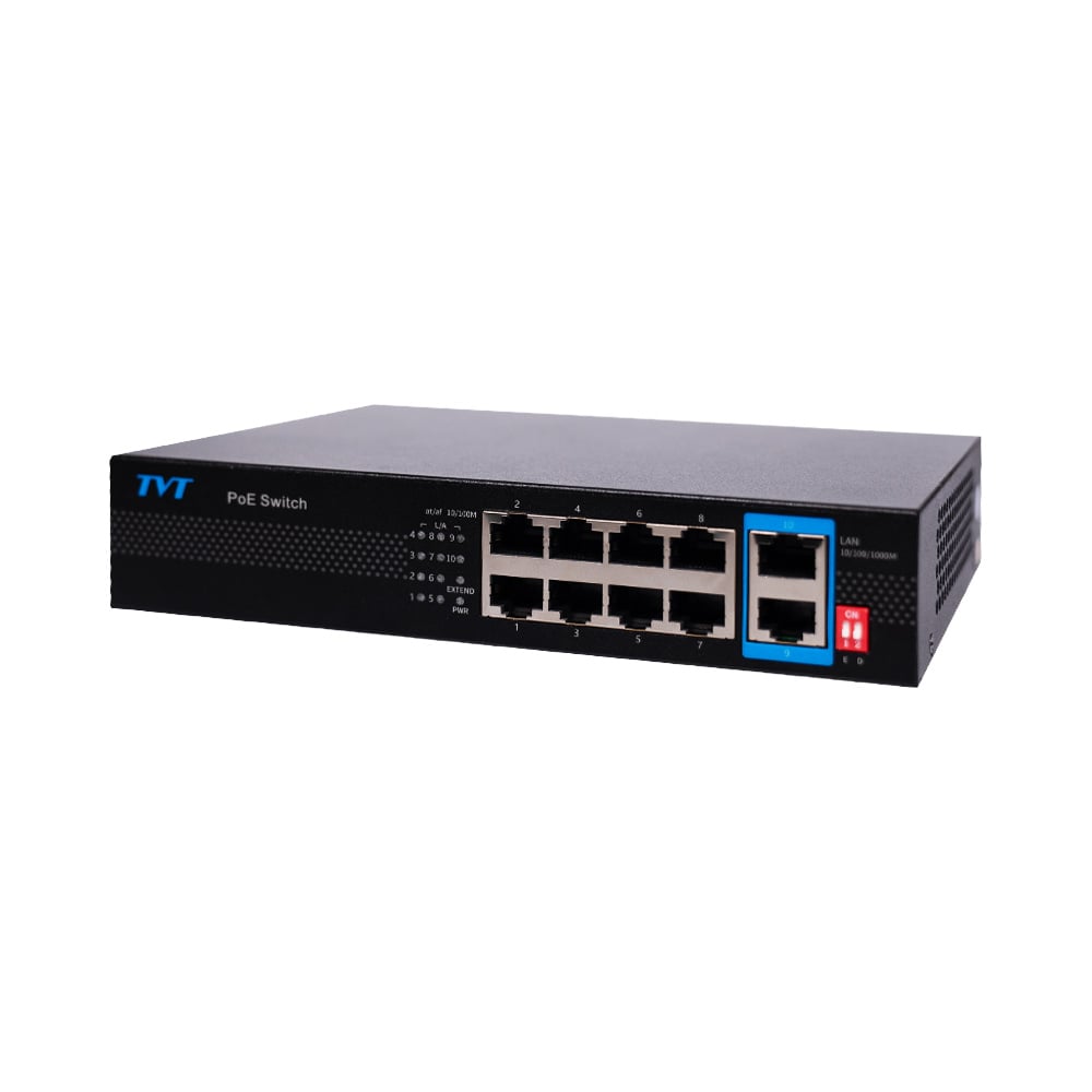 10-портовый PoE коммутатор TVT TD-B2208S1-PGU