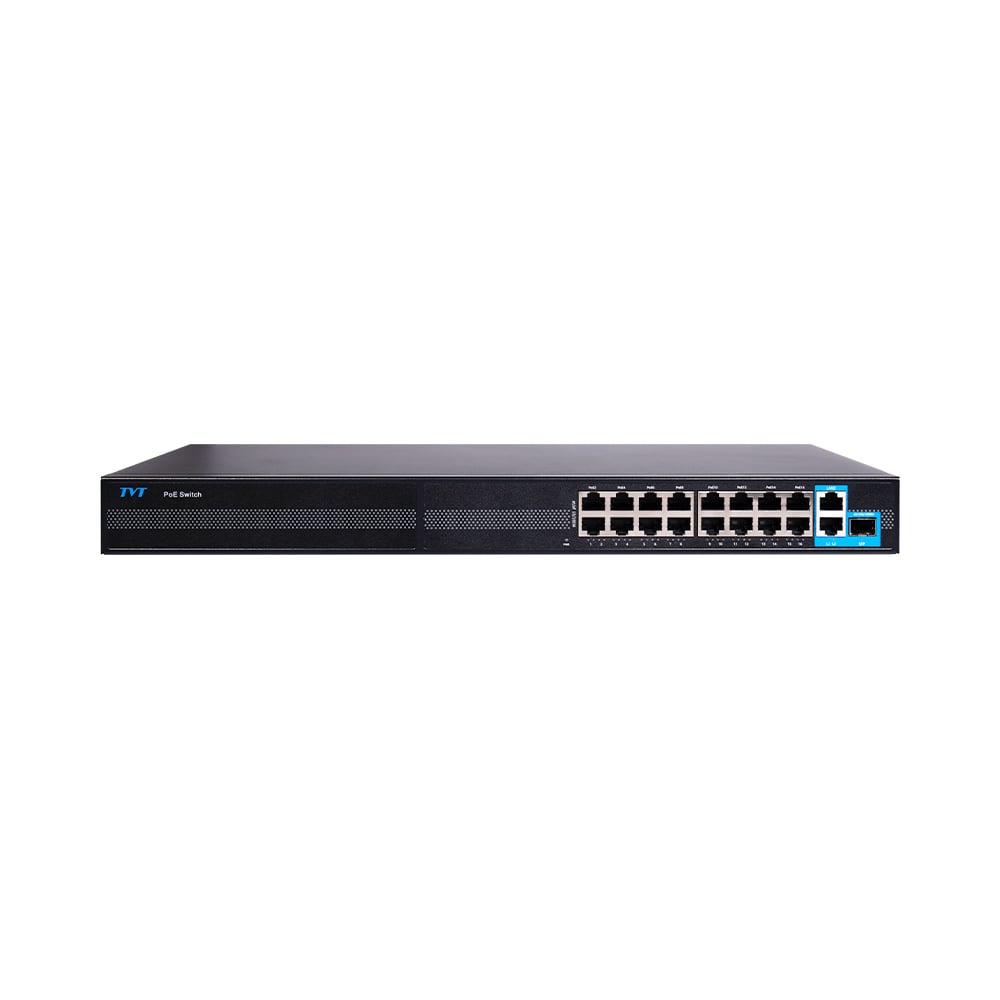 19-портовый PoE коммутатор TVT TD-B2216S1-PGS