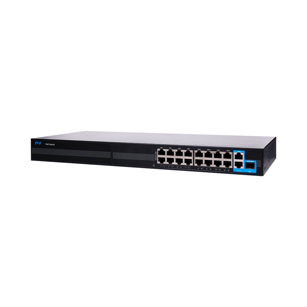 19-портовый PoE коммутатор TVT TD-B2216S1-PGS