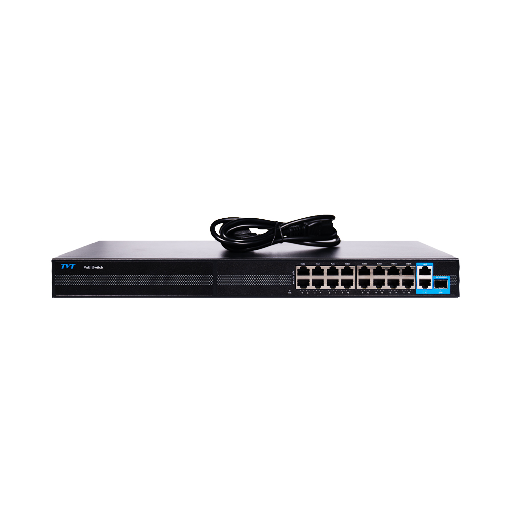 19-портовый PoE коммутатор TVT TD-B2216S1-PGS