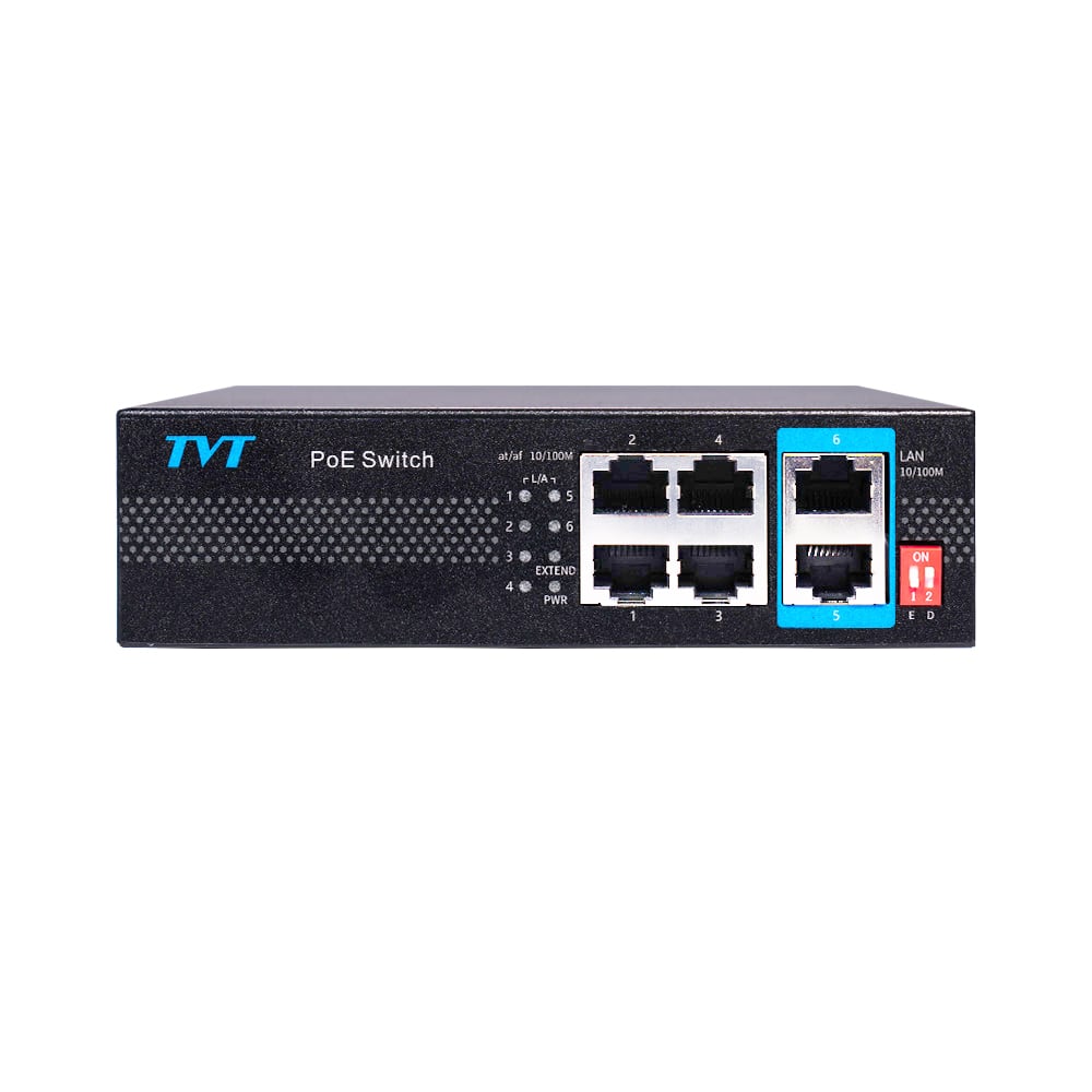 6-портовий PoE комутатор TVT TD-B2204S1-PEU