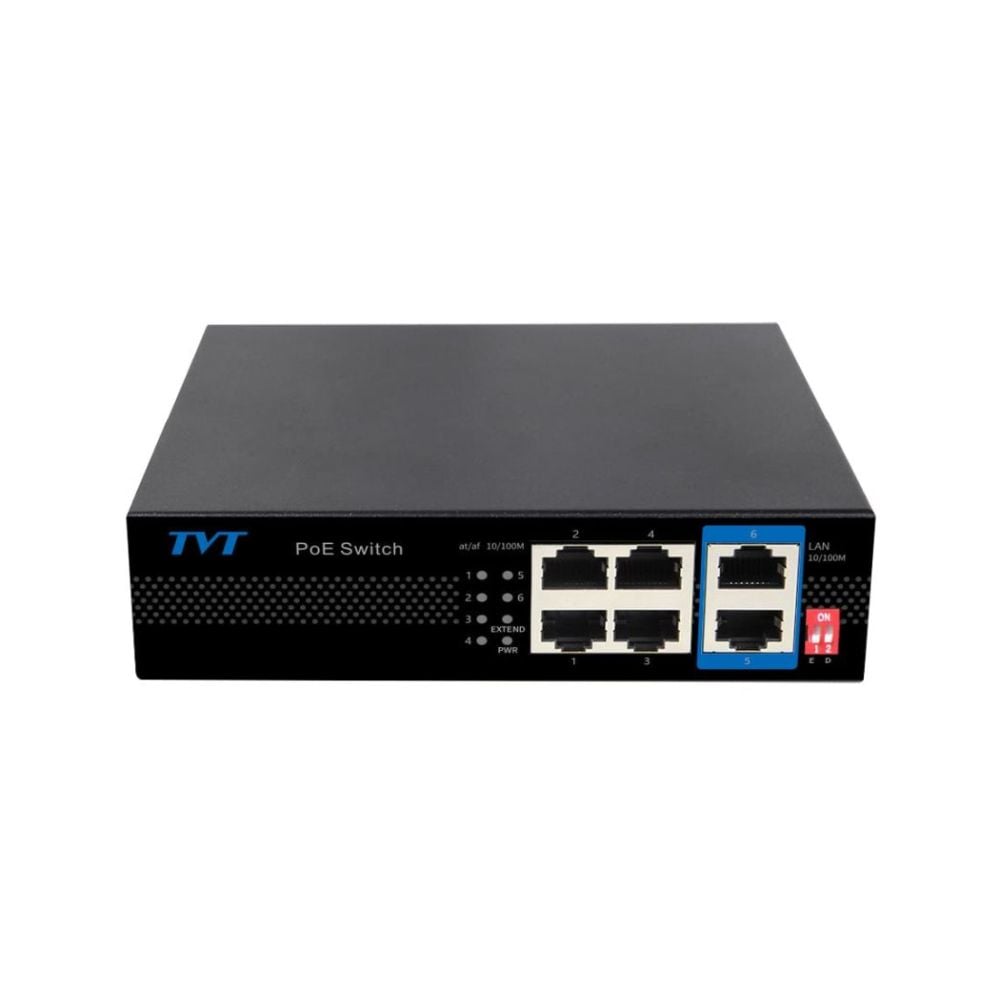 6-портовий PoE комутатор TVT TD-B2204S1-PEU