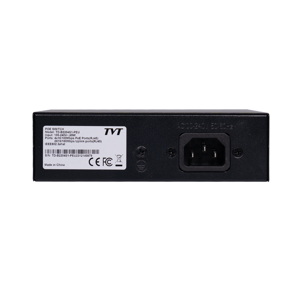 6-портовий PoE комутатор TVT TD-B2204S1-PEU