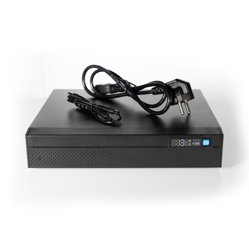 Джерело безперебійного живлення DC UPS Kraft KRF-MUPS-100plus 9V/12V/15V/24V/PoE, LiFePo4 4*6Ah, для роутера і медіаконвертера