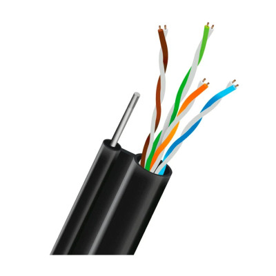 Кабель витая пара Trinix UTP CAT5E CCA 0.51mm LDPE 305м внешний с проводом