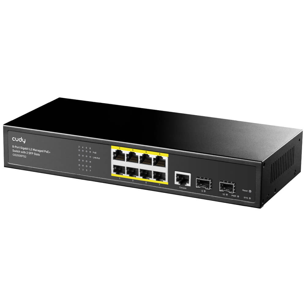 PoE-комутатор 8-портовий керований L2 Cudy GS2008PS2 гігабітний
