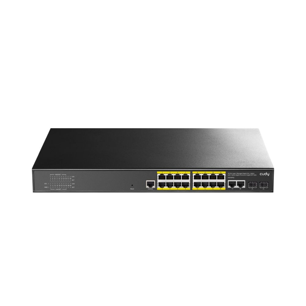 PoE-комутатор 16-портовий керований L2 Cudy GS2018PS2-200W гігабітний з 16 портами PoE