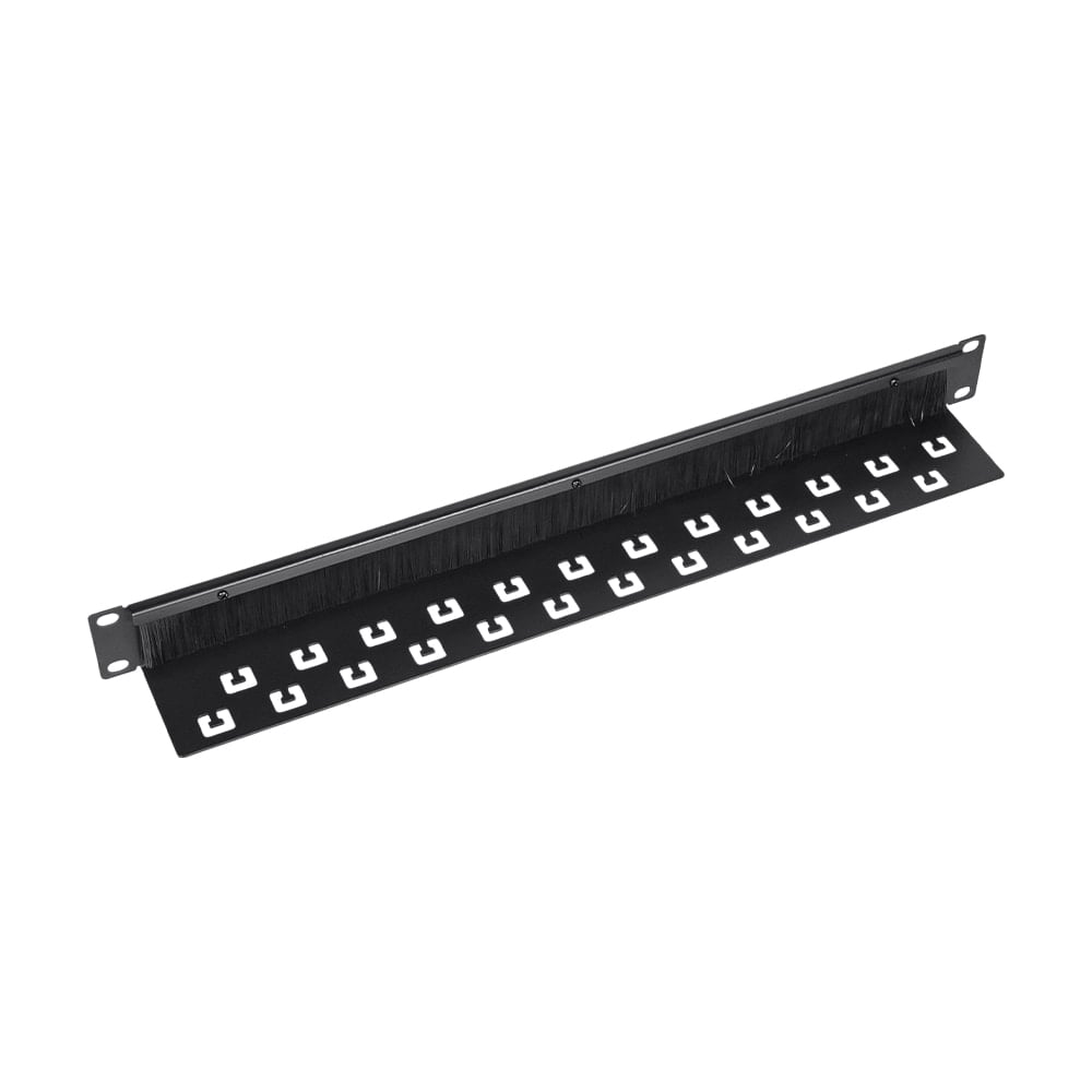 Кабельный организатор Trinix TRX-1U/CM-BH Black со щеткой и кабельными вводами