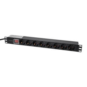 Блок на 8 розеток Trinix TRX-PDU/8M-16А Black для коммутационного шкафа 19"