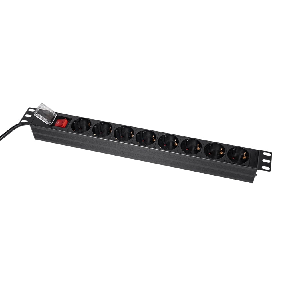 Блок на 8 розеток Trinix TRX-PDU/8M-16А Black для комутаційної шафи 19"