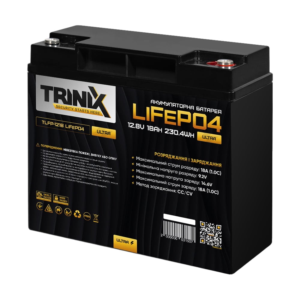 Аккумуляторная батарея литий-железо-фосфатная 12.8В 18Ач Trinix TLFP-1218 Ultra LiFePO4