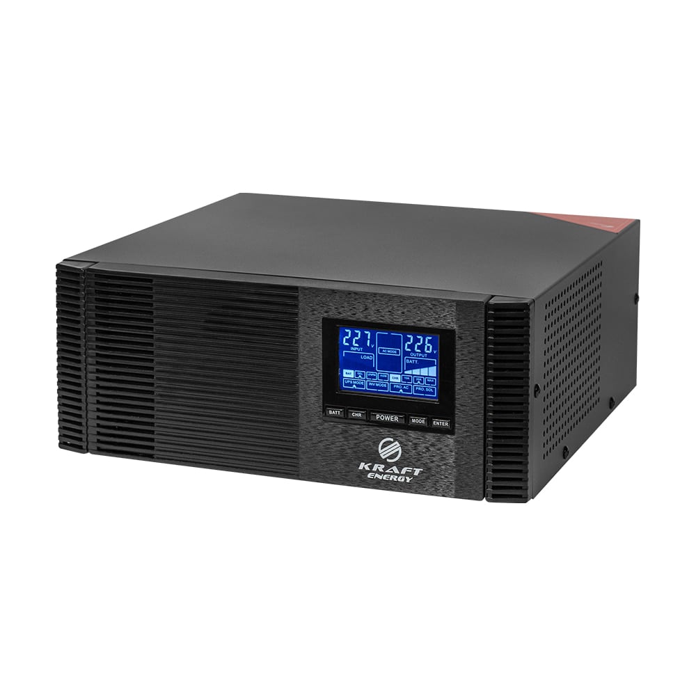 Гибридный инвертор Kraft KRF-AVR1200VA/1КW-12V (MPPT 30А) для подключения солнечных панелей