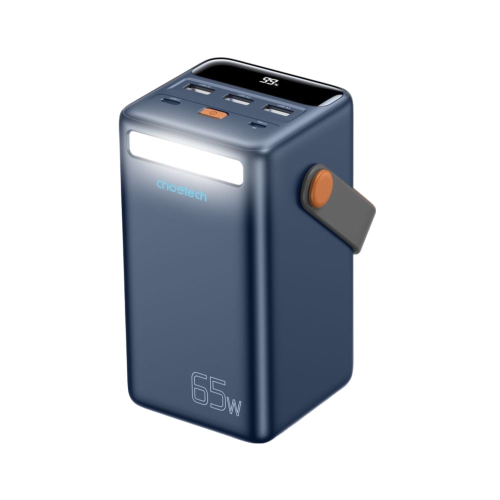Повербанк Choetech B664 50000 mAh 65 W синій з швидкою зарядкою та ліхтарем