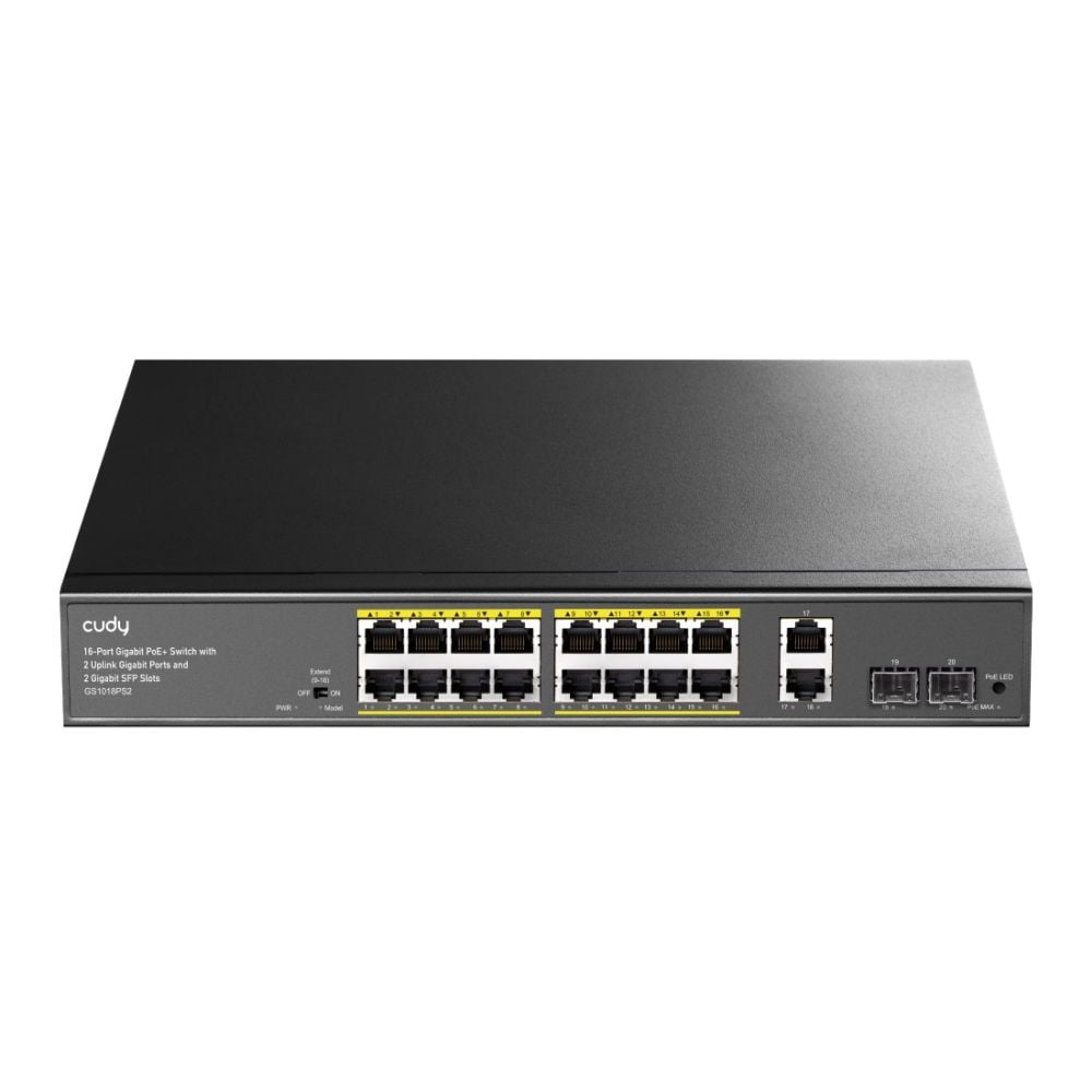 16-портовий PoE-комутатор Cudy GS1018PS2 200 Вт некерований гігабітний 