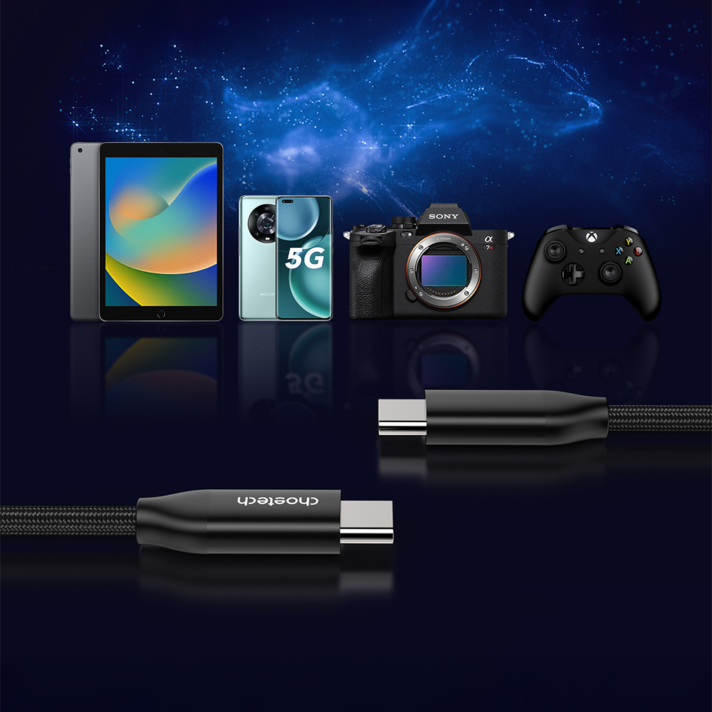 Кабель Choetech ХСС-1035 USB-C to USB-C PD3.1 240 Вт 1 м чорний