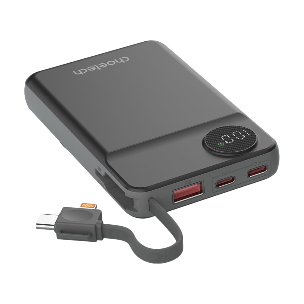 Повербанк Choetech B695 10000 mAh з швидкою та бездротовою зарядкою смартфонів та Apple Watch чорний
