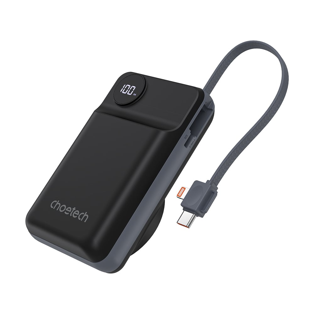 Повербанк Choetech B696 20000 mAh з швидкою та бездротовою зарядкою смартфонів та Apple Watch чорний