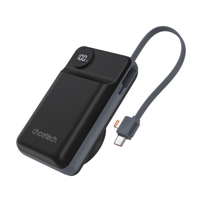 Повербанк Choetech B696 20000 mAh з швидкою та бездротовою зарядкою смартфонів та Apple Watch чорний