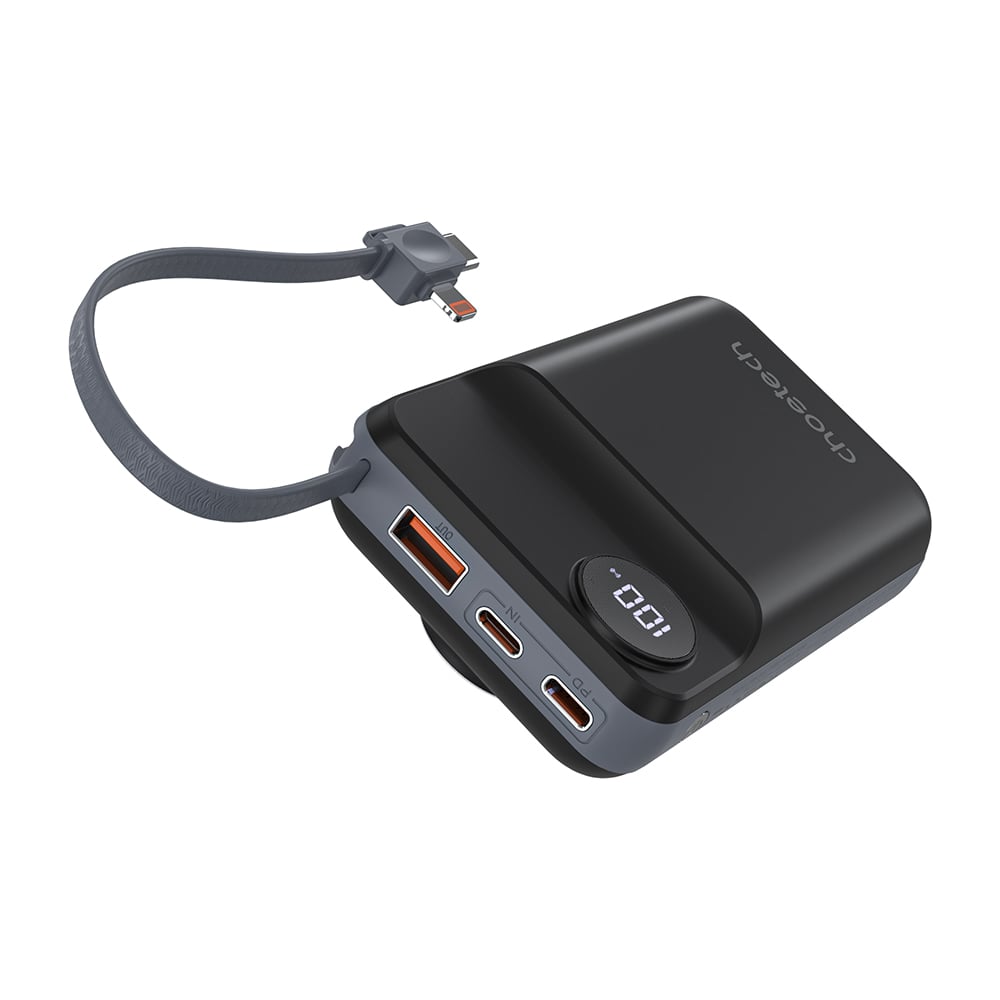 Повербанк Choetech B696 20000 mAh з швидкою та бездротовою зарядкою смартфонів та Apple Watch чорний