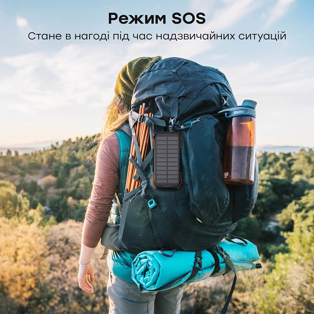 Повербанк Choetech B657 20000 mAh PD20W+QC черный с солнечной панелью и быстрой беспроводной зарядкой