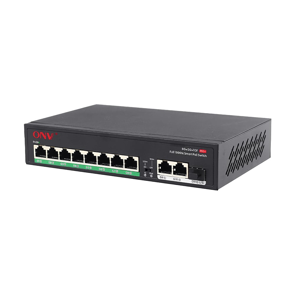 11-портовый PoE-коммутатор неуправляемый гигабитный ONV-H3108PFD с 8 портами PoE