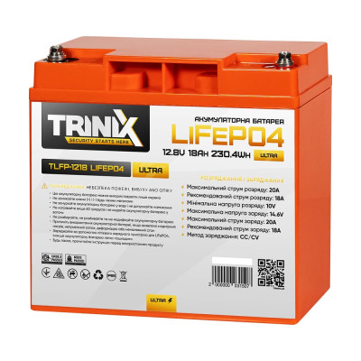 Аккумуляторная батарея литий-железо-фосфатная 12.8В 18А*ч Trinix TLFP-1218 Ultra LiFePO4 (4S)