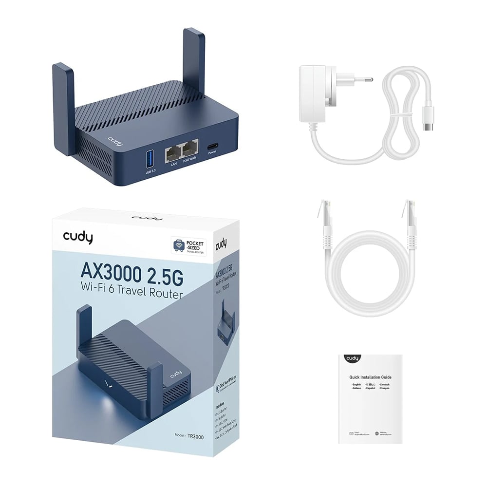 Mesh-маршрутизатор Cudy TR3000 AX3000 WiFi 6 дводіапазонний гігабітний портативний