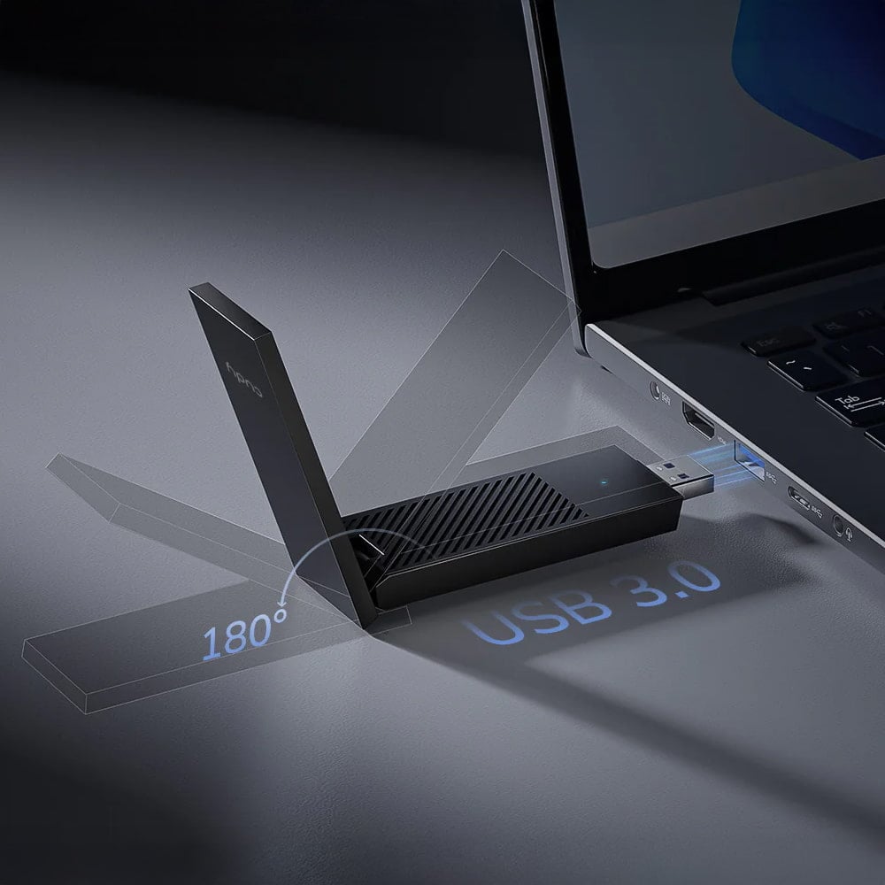 Адаптер WiFi 6E Cudy WU5400 трёхдиапазонный с USB 3.0 AX5400