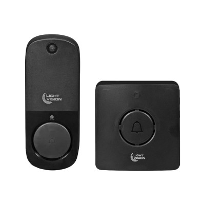Дверний Wi-Fi дзвінок Light Vision VLC-DR10T (Tuya) Black з ІЧ-датчиком руху