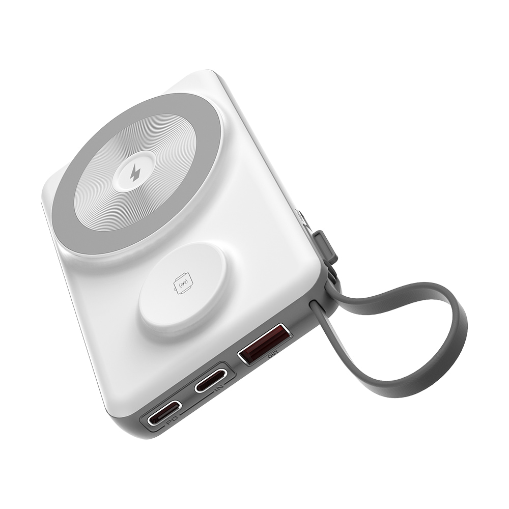 Повербанк Choetech B695 White QC3.0 PD3.0 10000mAh беспроводная зарядка смартфонов и Apple Watch