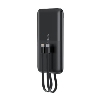 Повербанк Choetech B654 Black 22.5W QC3.0 PD3.0 10000mAh вбудовані кабелі Type-C та Lightning