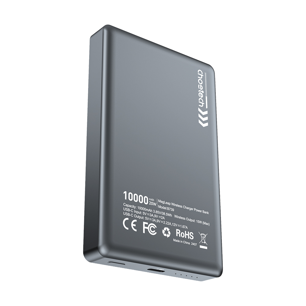Повербанк Choetech B739 Black QC3.0 PD3.0 10000mAh беспроводная магнитная зарядка
