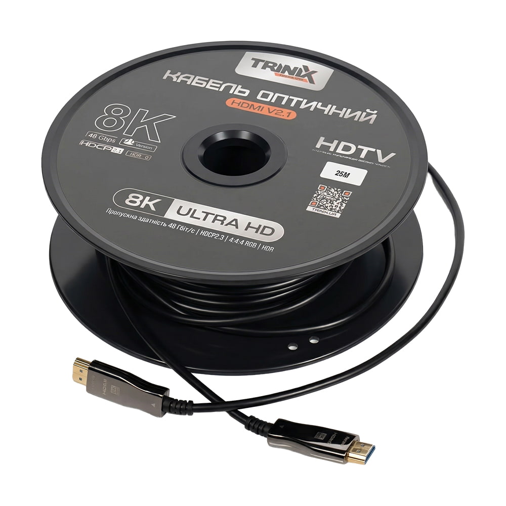 Кабель HDMI V2.1 оптический 25м Trinix (AOC-HDMI8k-25m)