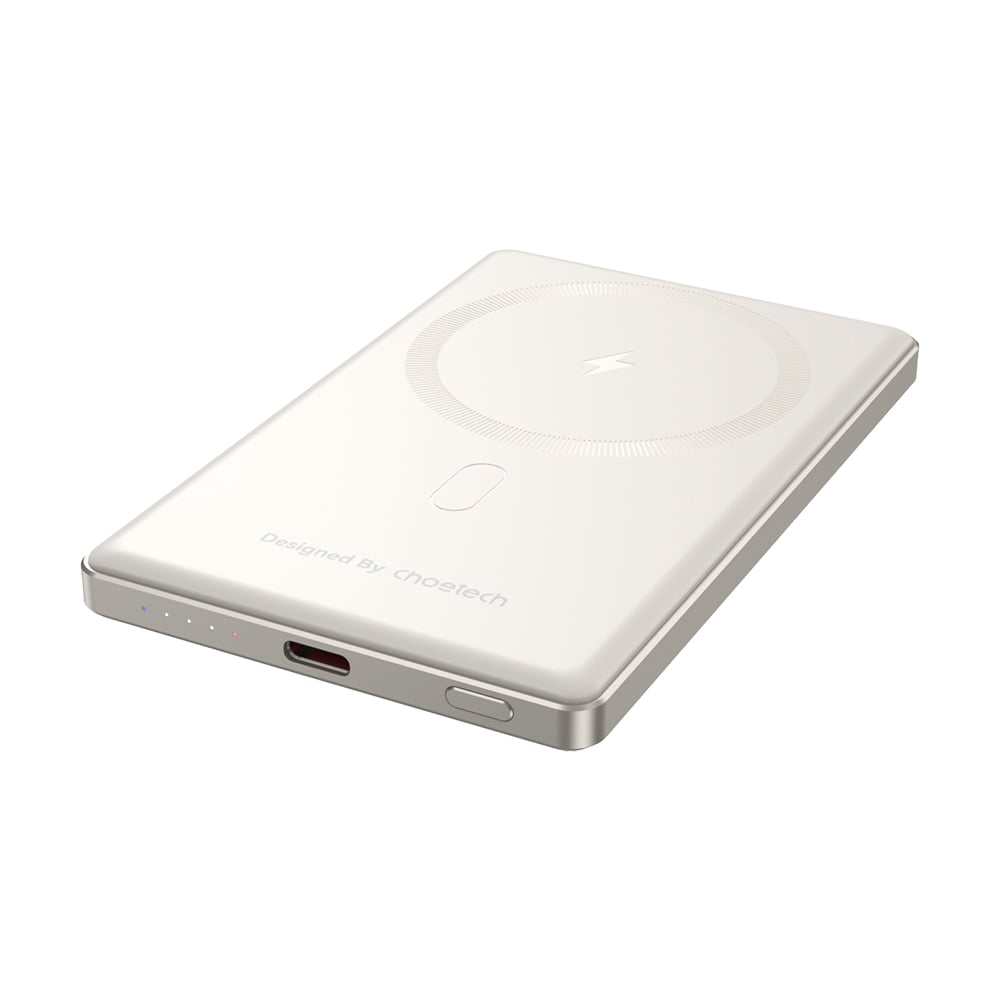Павербанк Choetech B738 White QC3.0 PD3.0 5000 mAh, бездротова магнітна зарядка