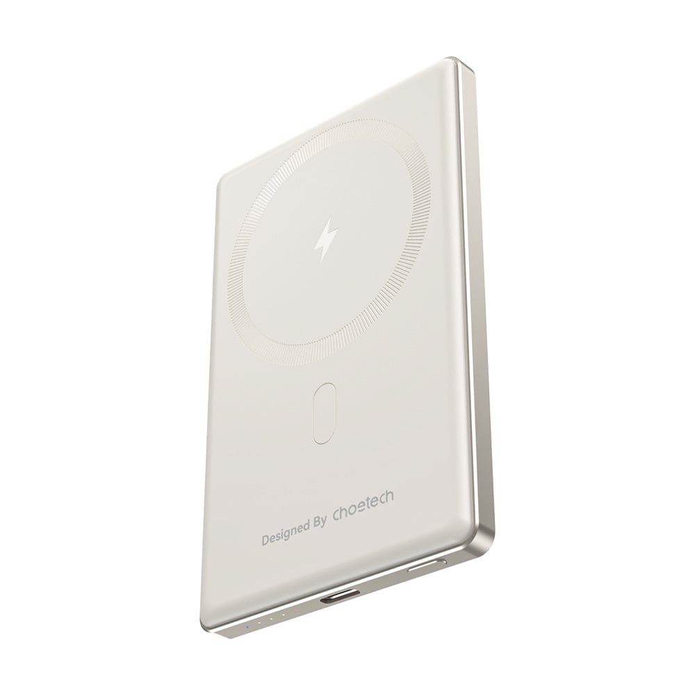 Павербанк Choetech B738 White QC3.0 PD3.0 5000 mAh, бездротова магнітна зарядка