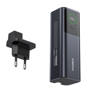 Повербанк Choetech B1012 20000 mAh 100 W Grey з EU адаптером та вбудованим кабелем