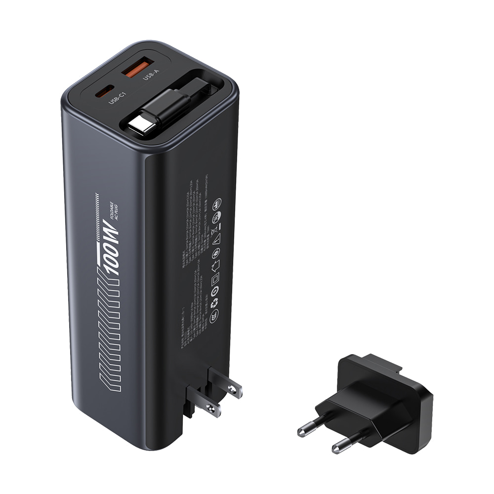 Повербанк Choetech B1012 20000 mAh 100 W Grey с EU адаптером и встроенным кабелем