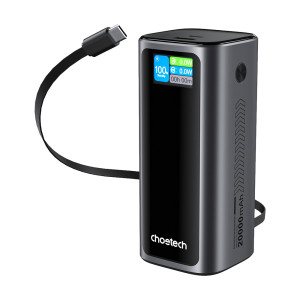 Повербанк Choetech B815 20000 mAh 130 W Grey QC3.0 PD3.0 з дисплеєм та вбудованим кабелем