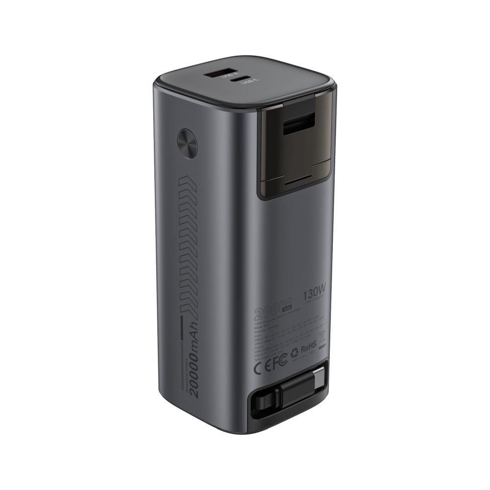 Повербанк Choetech B815 20000 mAh 130 W Grey QC3.0 PD3.0 с дисплеем и встроенным кабелем