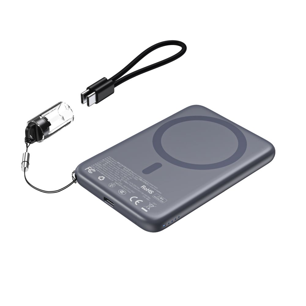 Повербанк Choetech B861 5000 mAh 20 W Grey QC3.0 PD3.0 с беспроводной магнитной зарядкой MagSafe