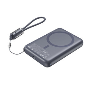Повербанк Choetech B862 10000 mAh 22.5 W Grey QC3.0 PD3.0 з бездротовою магнітною зарядкою MagSafe