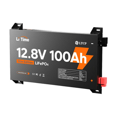 Акумуляторна батарея літій-залізо-фосфатна 12.8В 100А*год LiFePO4 LiTime Slim 12V100-100-SLIM-LTCP-4-SE100 ультратонка