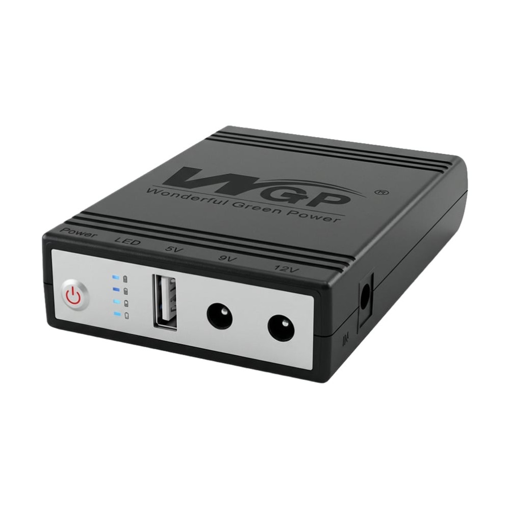 ДБЖ Mini UPS WGP UPS1032 Black 10400mAh 5V/9V/12V, Li-ion з блоком живлення SPF-1202B 12V/2A (24W)